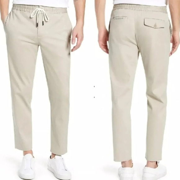 Baldwin BLDWN Tan Joggers Slim Fit Drawstring Damon Pants 9998 - Picture 1 of 12